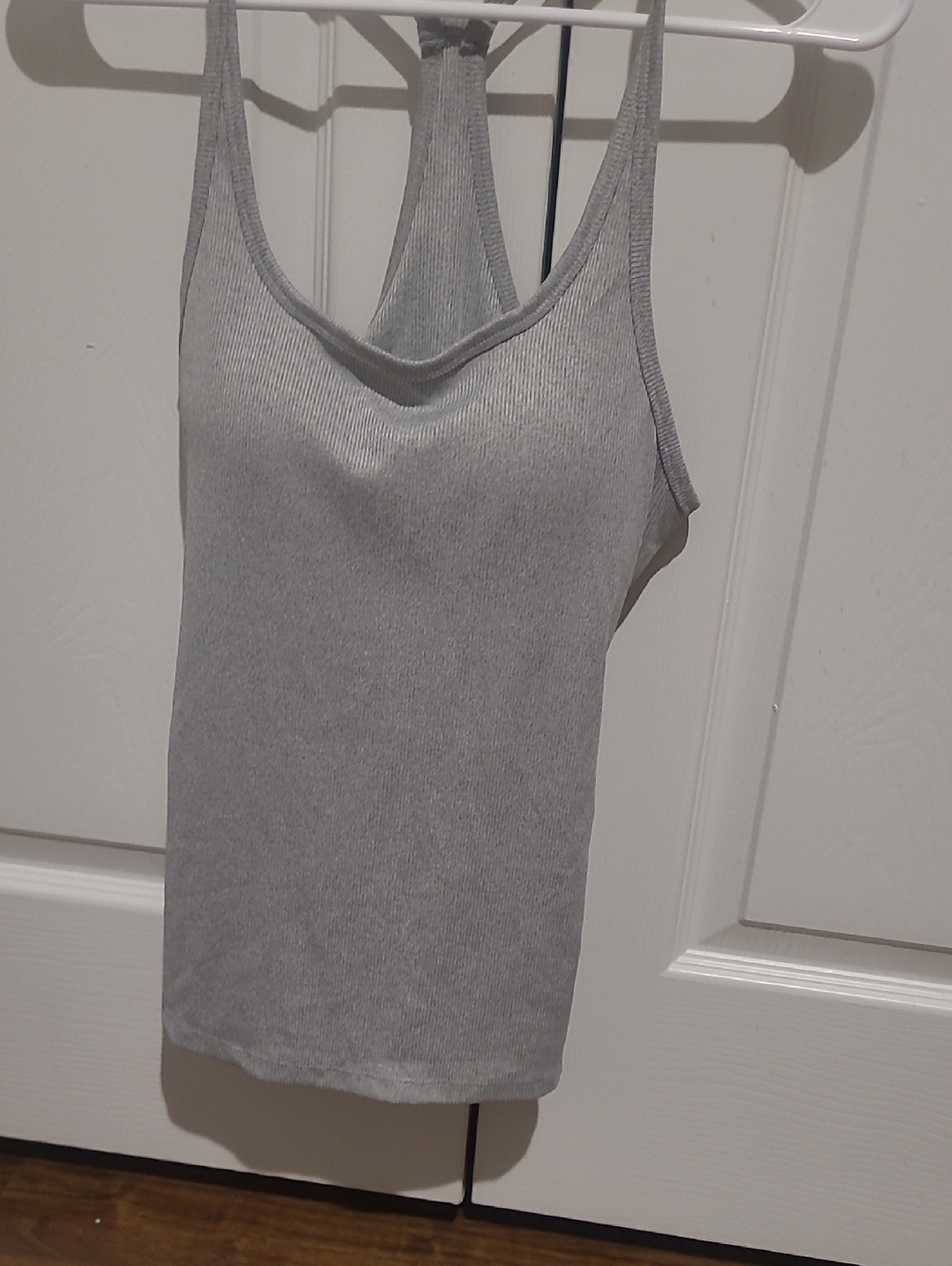 Grey Ribbed Racerback Tank Top - Lightweight Scoop Neck. Never Worn